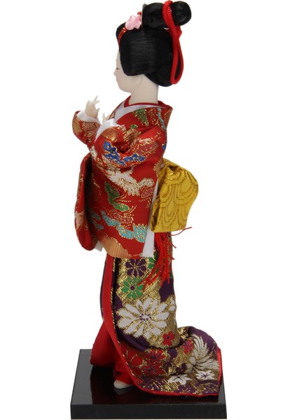Japon Geyşa Bebekleri Kimono El Yapımı Ipek Halk Dekoru Sergileme A22 (Yurt Dışından)