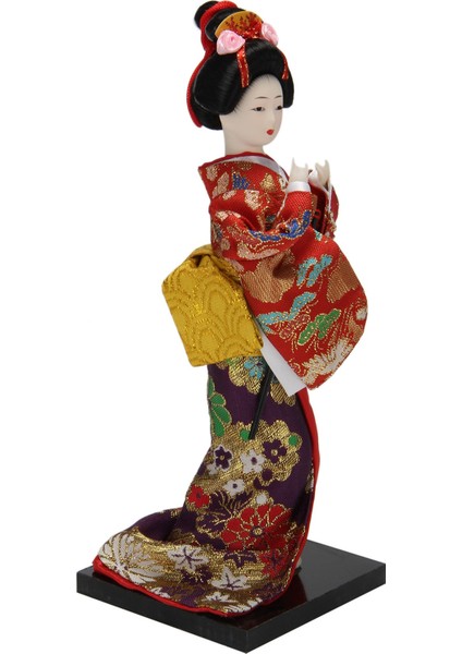 Japon Geyşa Bebekleri Kimono El Yapımı Ipek Halk Dekoru Sergileme A22 (Yurt Dışından)