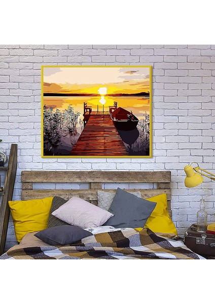 Sayılara Göre Boya Tuval Gün Batımı Boyaları Ev Dekoru Için, 20X16 Inç (Yurt Dışından) fiyatları
