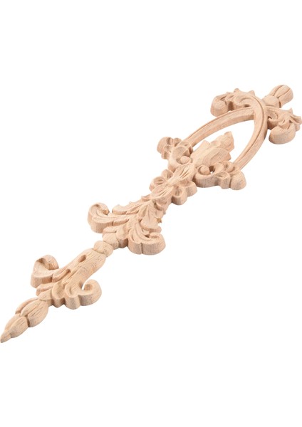 1x Ahşap Oyma Köşe Onlay Aplike Boyanmamış Çerçeve Çıkartması 25X6CM (Yurt Dışından)