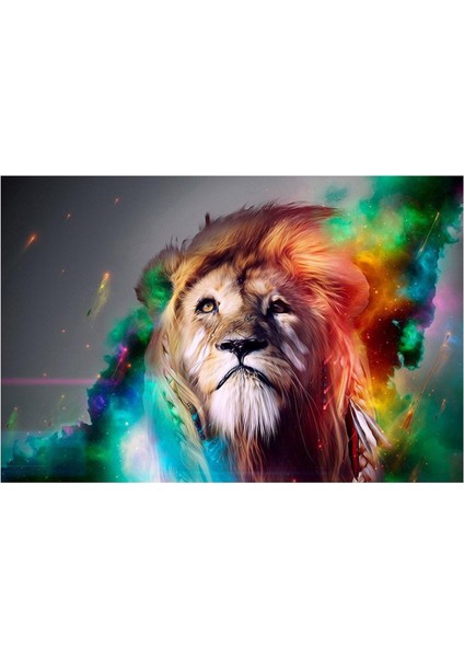 Aslan Kral Resim Baskıları Tuval Üzerine 40X60CM, Soyut Sanat Duvar Dekoru (Yurt Dışından)