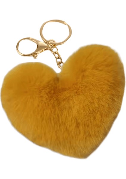Kadınlar Için Büyük Kalp Ponpon Anahtarlık Gökkuşağı Peluş Top Anahtarlık Araba Çantası Kolye Moda Takı Kabarık Aşk Ponponlar Anahtarlık (Yurt Dışından)