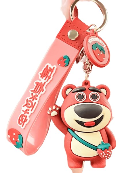 Anlamı Endişelenme, Çilekli Ayı Anahtarlık, Çanta Kolye Ucu, Sevimli, Çift, Araba Anahtarlığı, Küçük Hediye Kolye Ucu. (Yurt Dışından)