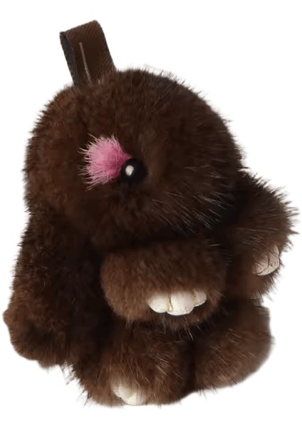 Sevimli TavşanVizon Kürk Anahtarlık Yüzükler Doğum Günü Hediyesi Çanta Süsleri Biblolar Peluş Tavşan Kolye Araba Anahtarı Renk: Pembe / Boyut: 8 cm (Yurt Dışından)