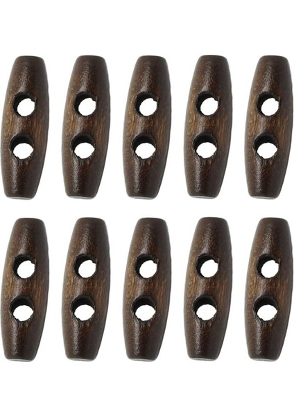 50 Adet Ahşap Düğmeler Oval Çift Delikli Dikiş Düğmeleri (Koyu Kahve) (Yurt Dışından)