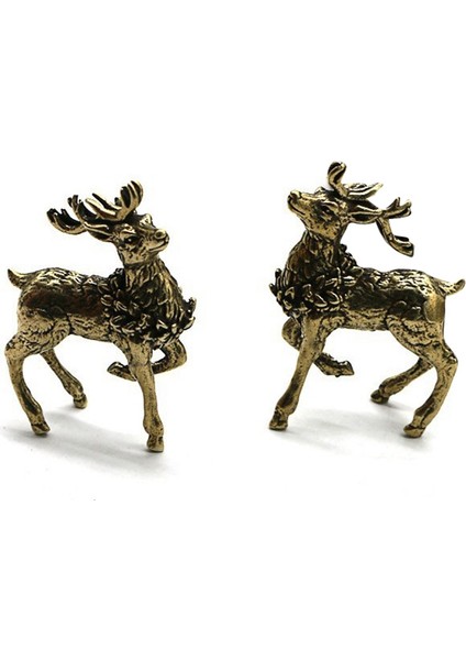 Adet Bronz Geyik Heykeli Mini Bronz Heykel Minyatür Aksesuarları (Yurt Dışından)