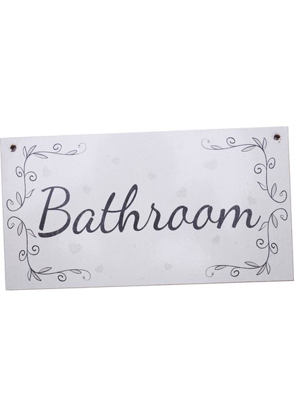 Banyo - Şık Eski Tarz Ahşap Ev Dekor Kapı Levhası / Plaket (Yurt Dışından)