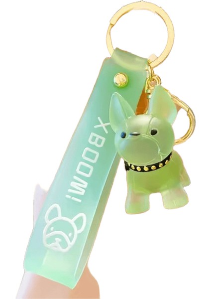 Şeffaf Renkli Köpek Anahtarlıklar Erkekler Araba Anahtarlık Moda Fransız Bulldog Anahtarlık Kadınlar Için Çanta Kolye Noel Hediyesi (Yurt Dışından)