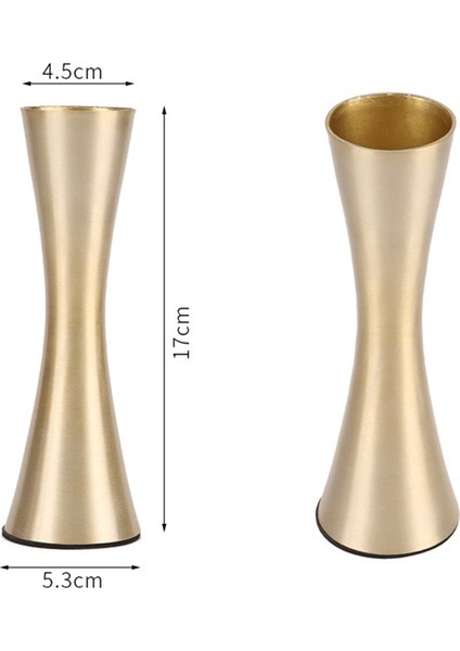 Pirinç Tonlu Metal Vazo Küçük Çiçek Vazosu (Yurt Dışından)
