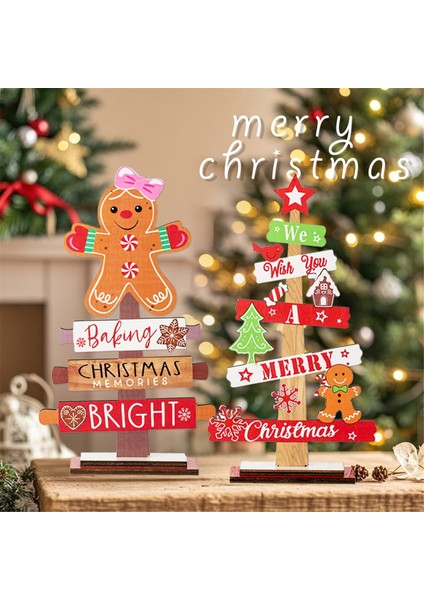 Ahşap Noel Ağacı Masa Dekorasyonu Masa Orta Parçaları Süsleme (Yurt Dışından) fırsatları