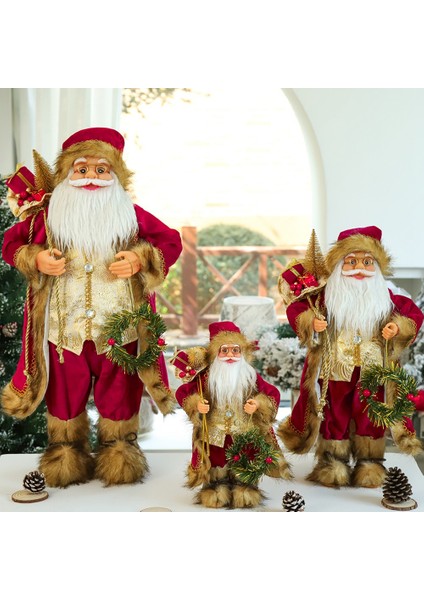 30CM Yeni Yıl Noel Süslemeleri Ev Için Kırmızı Cüppe Noel Baba (Yurt Dışından) fiyatları