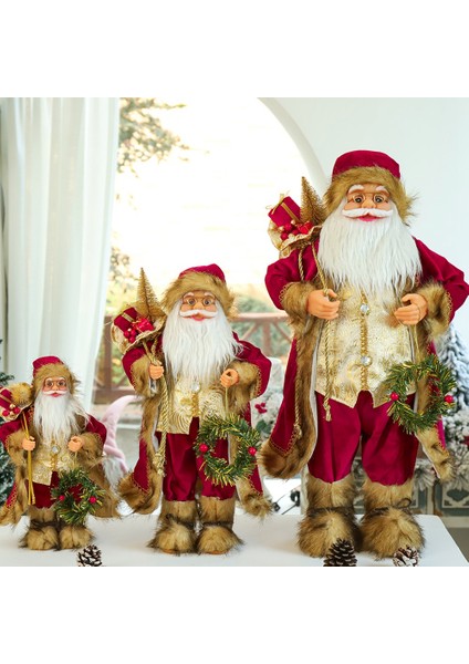 30CM Yeni Yıl Noel Süslemeleri Ev Için Kırmızı Cüppe Noel Baba (Yurt Dışından) modelleri