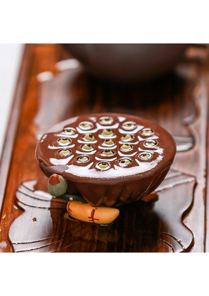 Mor Kil Lotus Tohumu Saksı Tutucu Çay Hayvanı Seramik Çay Töreni 13CM (Yurt Dışından) modelleri