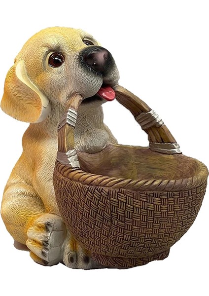 Sevimli Köpek Anahtar Şeker Sepeti Sanat Heykeli Yatak Oturma Odası Dekoru B (Yurt Dışından)