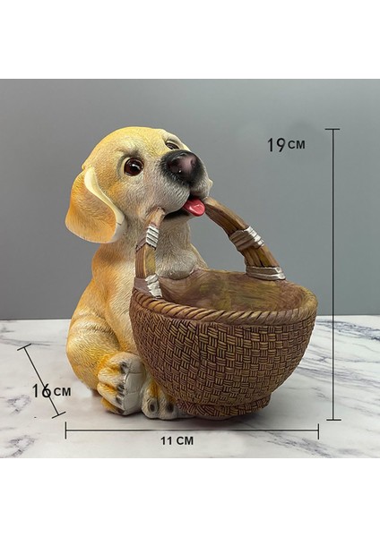 Sevimli Köpek Anahtar Şeker Sepeti Sanat Heykeli Yatak Oturma Odası Dekoru B (Yurt Dışından)
