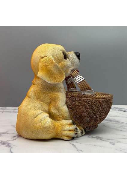 Sevimli Köpek Anahtar Şeker Sepeti Sanat Heykeli Yatak Oturma Odası Dekoru B (Yurt Dışından)
