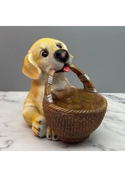 Sevimli Köpek Anahtar Şeker Sepeti Sanat Heykeli Yatak Oturma Odası Dekoru B (Yurt Dışından)