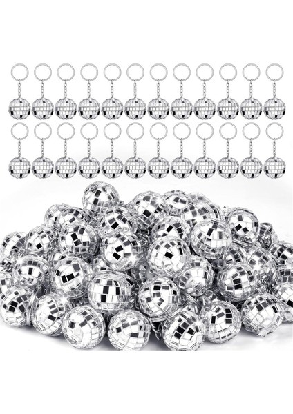 50 Adet Mini Disko Topu Anahtarlık, Aynalı Disko Topu Toplu Anahtarlık (Yurt Dışından)
