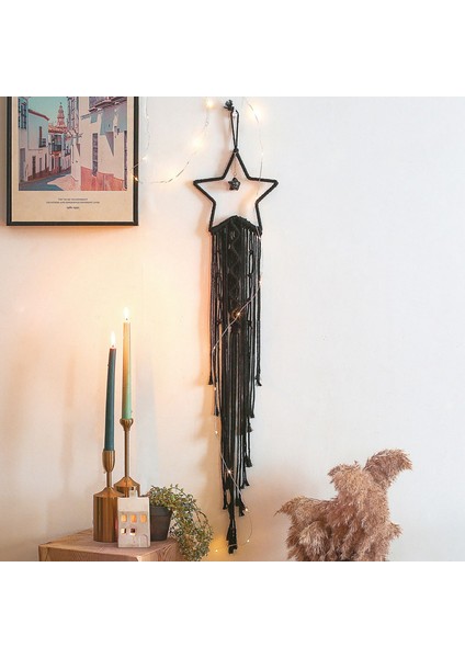 Nordic Moon Makrome Duvar Askısı El Sanatları Dreamcatcher Oda Dekoru Çocuklar (Yurt Dışından) modelleri