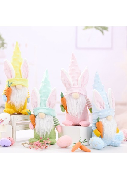 Adet Paskalya Tavşanı Havuç Cüce Dekorasyon Bebek Peluş Cüce (Yurt Dışından)