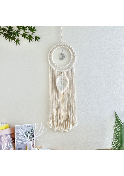 Makrome Rüya Yakalayıcı Boho Duvar Askılı Dokuma Tüy Rüya Yakalayıcı (Yurt Dışından)