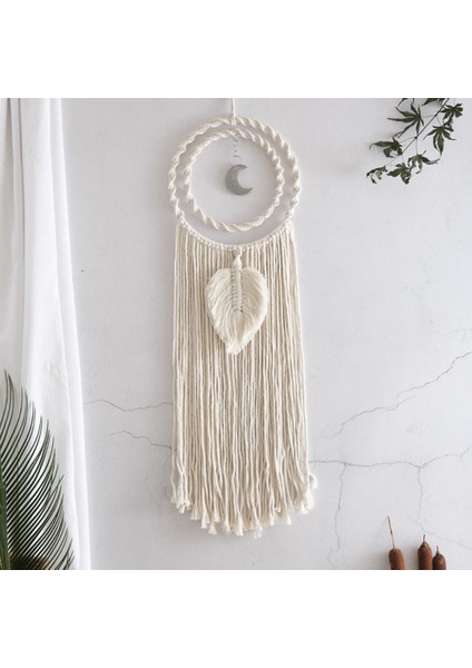 Makrome Rüya Yakalayıcı Boho Duvar Askılı Dokuma Tüy Rüya Yakalayıcı (Yurt Dışından)