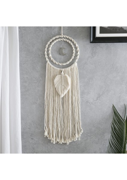 Makrome Rüya Yakalayıcı Boho Duvar Askılı Dokuma Tüy Rüya Yakalayıcı (Yurt Dışından)