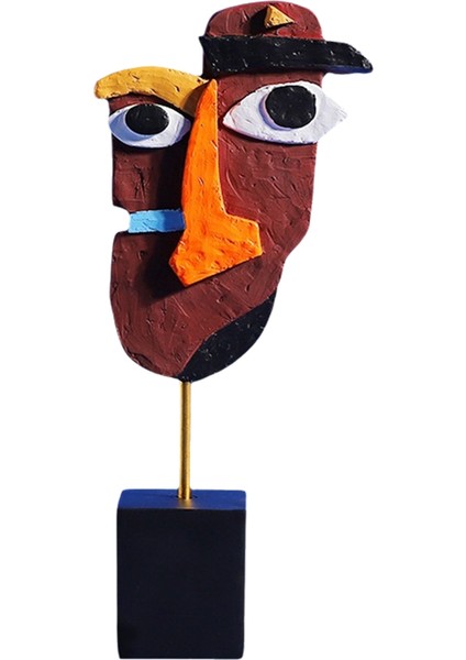 Modern Soyut Maske Heykel Ev Heykeli Reçine Figür Süslemeleri,c (Yurt Dışından)
