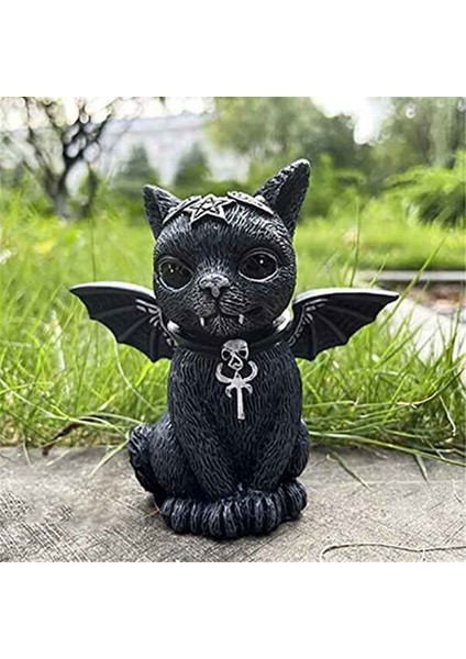 3 Adet Cadılar Bayramı Dekorasyonu Sihirli Kedi Reçinesi, Siyah Kedi Heykeli Ev (Yurt Dışından)