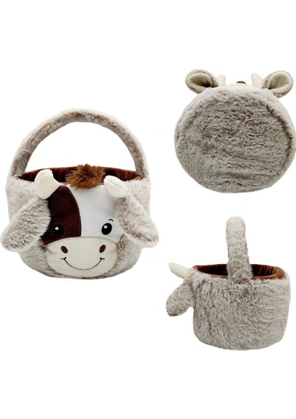 10IN/25CM Şirin Peluş Inek Paskalya Kovaları Kulaklı Şeker Hediyeleri Için (Yurt Dışından)