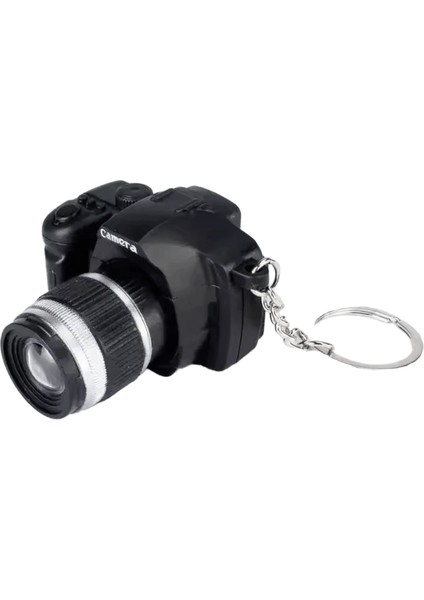 Simüle Slr Kamera LED Işık Yayabilir Ses Anahtarlık Fotoğrafçılık Seyahat Hediyeleri Üç Boyutlu Kolye Hafif Basit Renk:siyah Renk (Yurt Dışından)