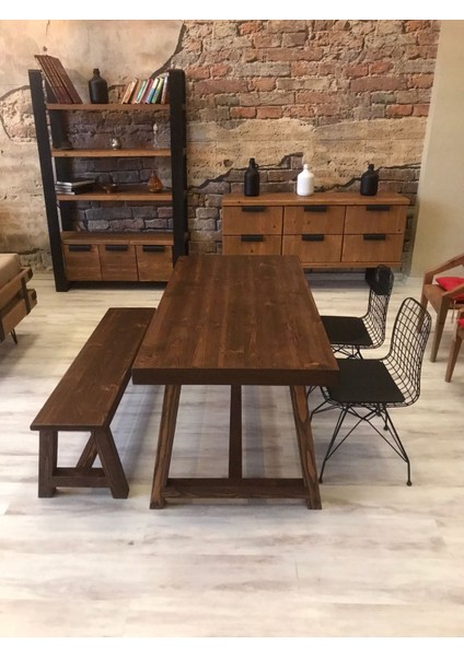 Farmlife Doğal Ahşap Masif Yemek Masası