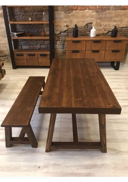 Farmlife Doğal Ahşap Masif Yemek Masası