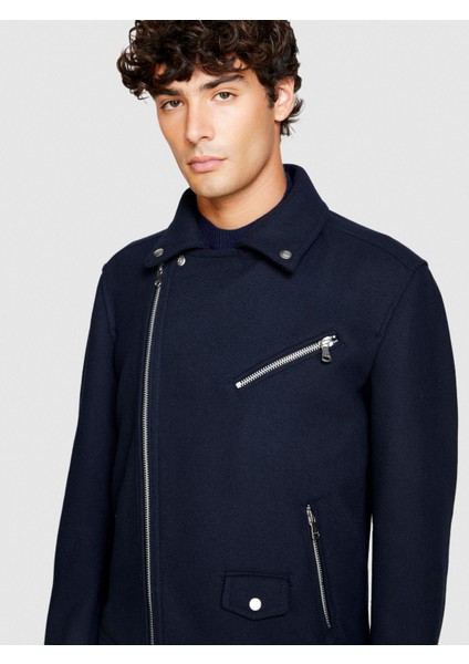 Yün Karışımlı Çapraz Kapamalı Kaban Erkek Renkli Mont - 323A2H4ZSN02K fırsatları