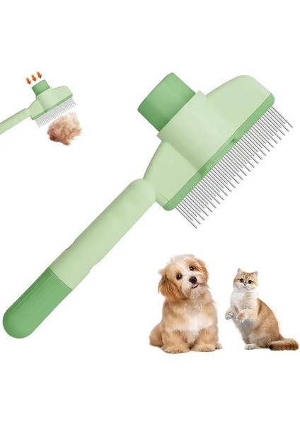 Pet Grooming Rake Kedi Tüy Giderici Tarak Paslanmaz Çelik Köpek Tüy Bakım Fırçası Temizleme Banyo Fırçası Parçalananları Gideren Kedi Aksesuarları Renk: Yeşil (Yurt Dışından)