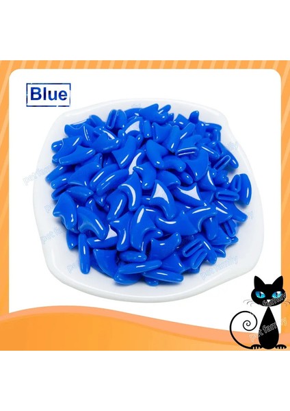 100PCS /lot Kedi Tırnak Kapakları Yumuşak Kedi Pençe Kontrol Evcil Hayvanları Silikon Tırnak Koruyucusu Yapıştırıcı ve Aplikatör Renk: Mavi /boyut: Xs (Yurt Dışından)