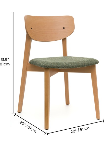 Opus Natural Ahşap 4'lü Mutfak Salon Yemek Odası Sandalyesi indirimleri