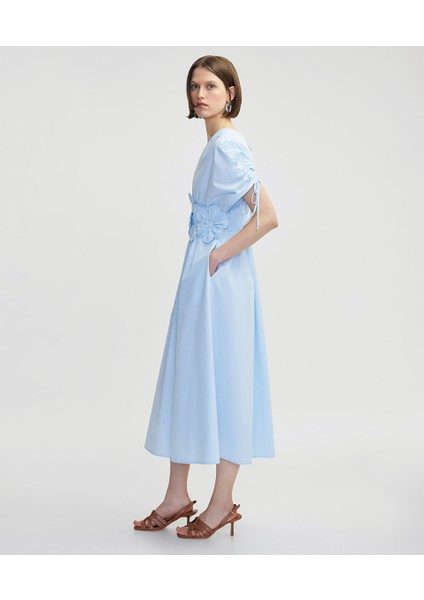 Çiçek Aplikeli Poplin Elbise IS1250002375028 modelleri