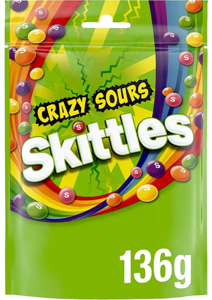 Crazy Sours Ekşi Meyve Aromalı Draje Şekerleme 136GR