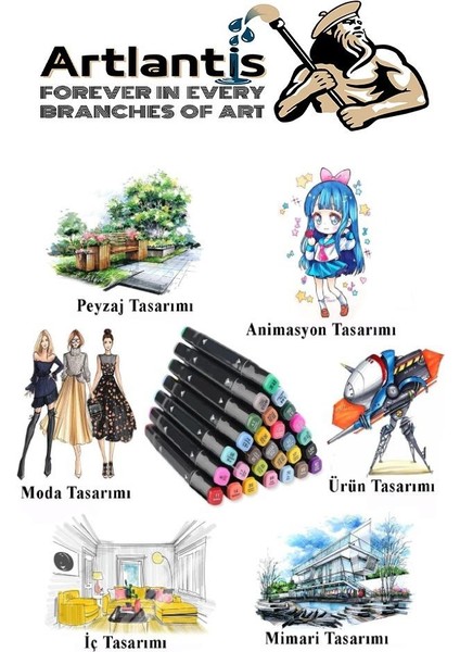 24 Adet Çift Taraflı Marker Kalem Çantalı 1 Paket 24 Renk Touch Markör Renklerin Aşkı Mandala Büyüklere Boyama Kitabı indirimleri