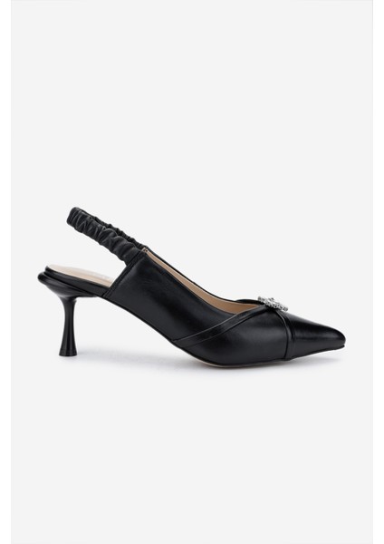Kadın Siyah Topuklu Ayakkabı 594 6152 Bn Ayk Y25 Sıyah