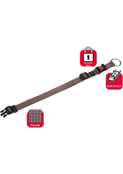 Karlıe Kilitli Boyun Tasma S 30-45CM Gri Nrmsa