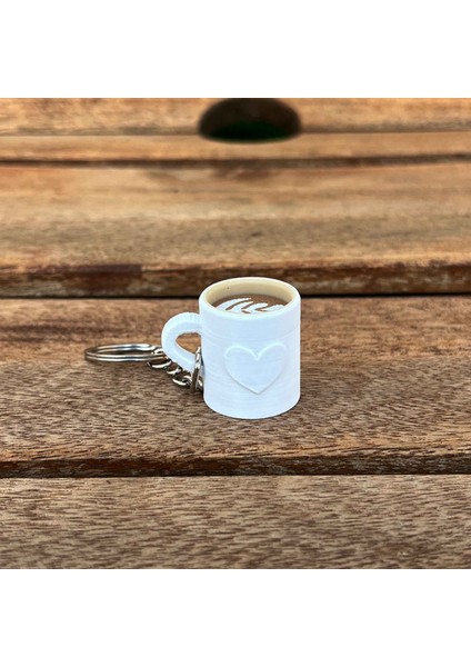 Latte Art Kahve Kupası Anahtarlık - Barista Aksesuarı, Kahve Severler Için Özel Tasarım