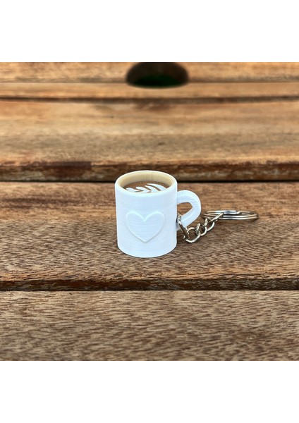 Latte Art Kahve Kupası Anahtarlık - Barista Aksesuarı, Kahve Severler Için Özel Tasarım