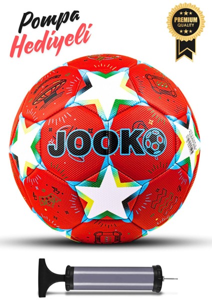 Çok Renkli 5 Numara Futbol Topu Hediye Pompa İle - Halı Saha ve Beton Zemin Uyumlu