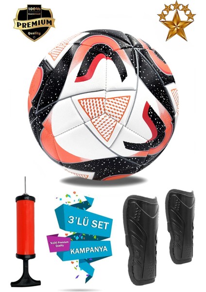 Futbol Topu Seti - Sert Zemin İçin 3'lü Top Numara 5 - Kırmızı, Gri, Beyaz Renklerinde