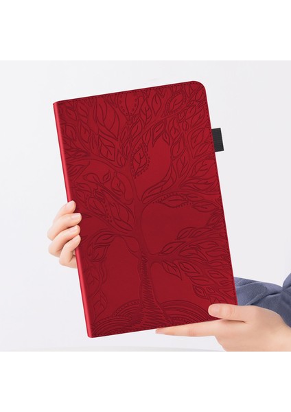 Lenovo Tab M10 Için Flip Kılıf Darbeye Dayanıklı Kabartmalı Tablet Kılıfı Braket ve Kart Yuvası ile (Yurt Dışından)