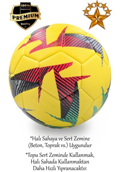 Sarı Futbol Topu ve Pompa Seti - 5 Numara Beden, Sert Zemin ve Halı Saha İçin Uygun, Hediye Pompa İle Profesyonel Top modelleri