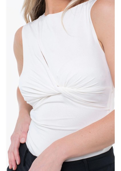 Alva Knot Top Kadın Krem Bluz 5GGP056259A-G053