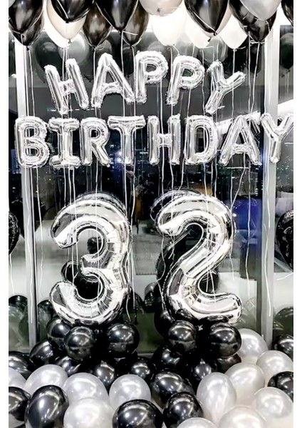 16İnç N Harfi Folyo Balon Gümüş 40 cm modelleri